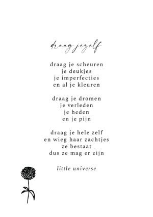 Kaart 'Draag jezelf'