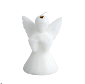 Kaars wit engel in craft doosje