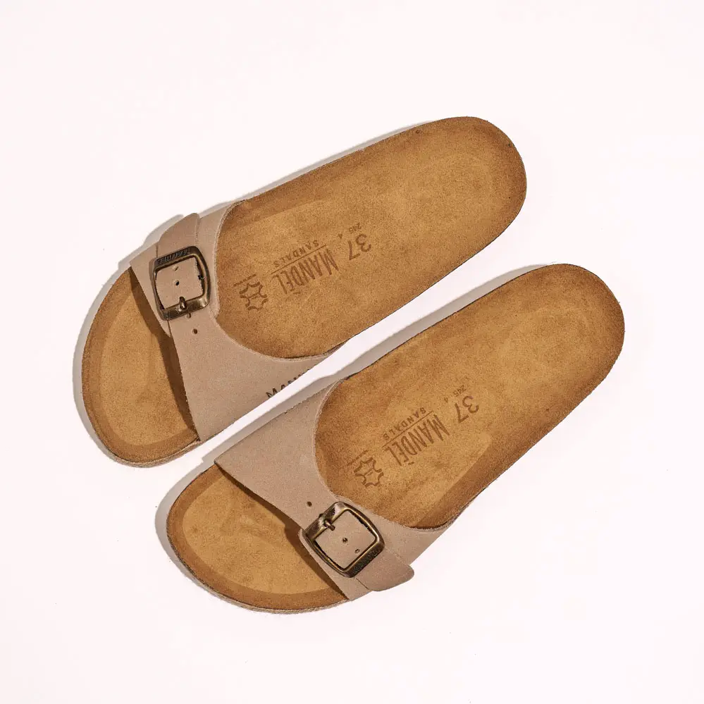 Mandel Taupe Sandel - made with eco-leather