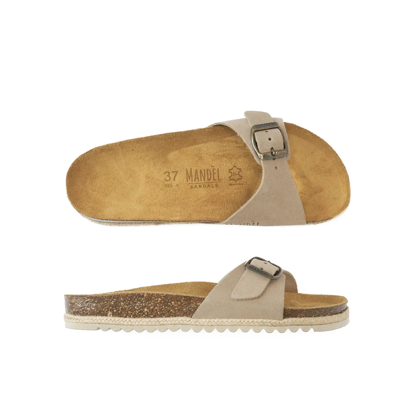 Mandel Taupe Sandel - made with eco-leather - Afbeelding 2