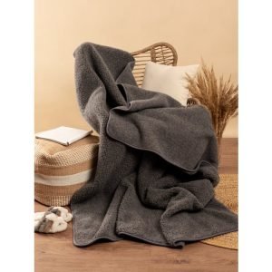 Merino wollen woondeken - donker grijs
