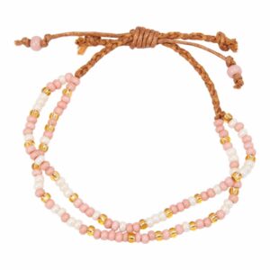 Morse code armband roze - Liefde & Geluk